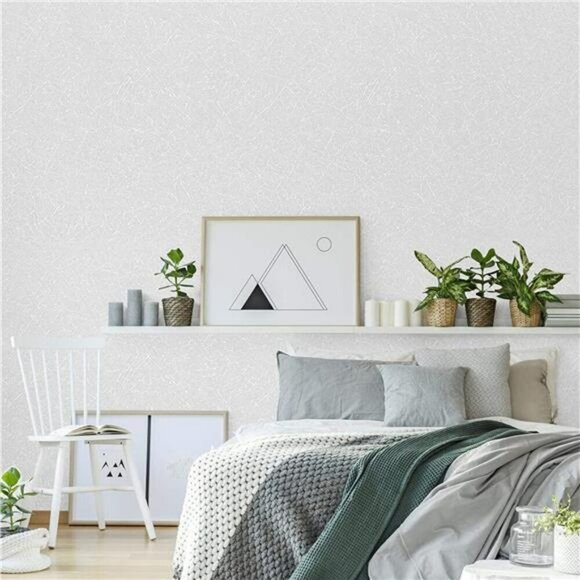 White Peel and Stick Wallpaper Textured Contact Paper for Walls Cabinets Shelf - Picture 4 of 7